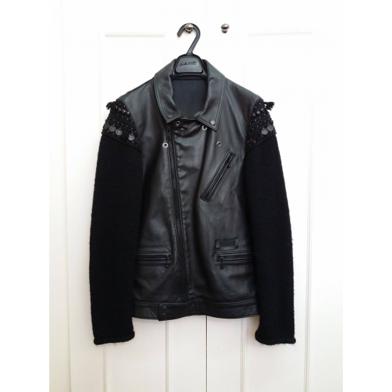 Undercove Ethnic Black Leather Rider Jacket
