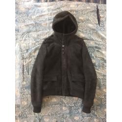 Undercover Old Mouton Black Leather Jacket Hoodie 