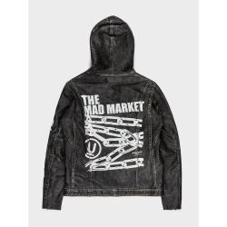 Undercover One off MAD MARKET Hooded Black Leather Jacket Undercover One off MAD MARKET Hooded Black Leather Jacket