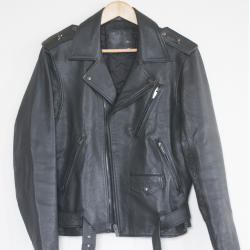 Undercover UC Melting Pot Star Embroidered Rider Black Jacket 