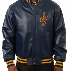 Varsity Cleveland Cavaliers Navy Blue Leather Jacket Varsity Cleveland Cavaliers Navy Blue Leather Jacket