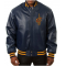 Varsity Cleveland Cavaliers Navy Blue Leather Jacket