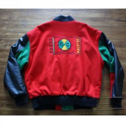 Varsity Cross Color Red and Green Jacket Varsity Cross Color Red and Green Jacket