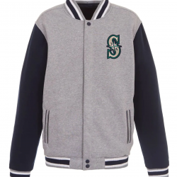 Varsity Seattle Mariners Navy Blue and Gray Wool Jacket Varsity Seattle Mariners Navy Blue and Gray Wool Jacket