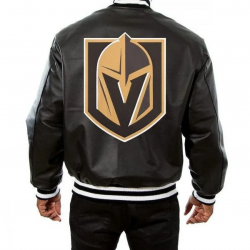Vegas Golden Knights Varsity Black Leather Jacket Vegas Golden Knights Varsity Black Leather Jacket