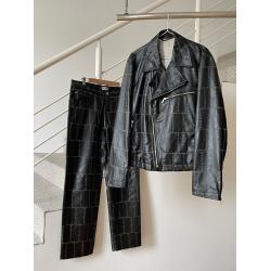 Versace Y2K Leather Jacket Suit