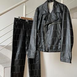 Versace Y2K Leather Jacket Suit Versace Y2K Leather Jacket Suit