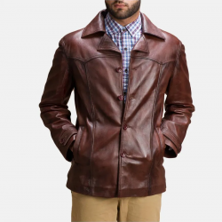 Vincent Alley Brown Leather Jacket Vincent Alley Brown Leather Jacket