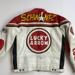 Vintage Japanese Racing Patchwork Men's Leather Jacket  Vintage Japanese Racing Patchwork Men's Leather Jacket