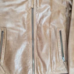Vintage Leather Genuine Leather Men's Brown Bomber Jacket  Vintage Leather Genuine Leather Men's Brown Bomber Jacket