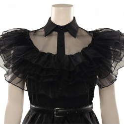 Wednesday Addams Black Party Dress Cosplay Costume Outfits Halloween Party Suit Wednesday Addams Black Party Dress Cosplay Costume Outfits Halloween Party Suit