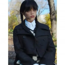 Wednesday Addams Cropped Black Wool Jacket Jenna Ortega A Murder of Woes Wednesday Addams Cropped Black Wool Jacket Jenna Ortega A Murder of Woes