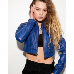 Women Future Trunks Capsule Corp Dragon Ball Purple Blue Leather Jacket Women Future Trunks Capsule Corp Dragon Ball Purple Blue Leather Jacket