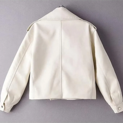 Womens Spring Fashion Retro Long Sleeve Washed PU Leather Solid Color Jacket Womens Spring Fashion Retro Long Sleeve Washed PU Leather Solid Color Jacket
