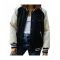 Women's White and Black Iets Frans Bomber Jacket