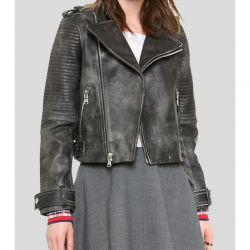 Womens Quilted Black Leather Biker Jacket Womens Quilted Black Leather Biker Jacket