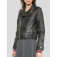 Womens Quilted Black Leather Biker Jacket