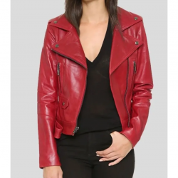 Womens Red Leather Biker Jacket Womens Red Leather Biker Jacket