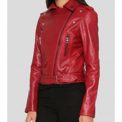 Womens Red Leather Biker Jacket Womens Red Leather Biker Jacket