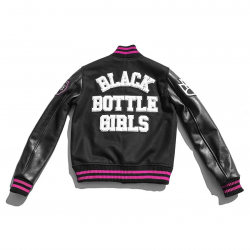 Women’s Black Bottle Girls Varsity Jacket Women’s Black Bottle Girls Varsity Jacket