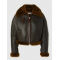 Women’s Brown Textured Leather Shearling Jacket