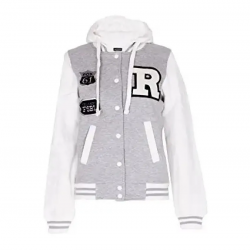 Womens Letterman White Hoodie Womens Letterman White Hoodie