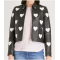 Womens Maje Heart Motorcycle Leather Jacket