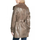 Womens Mid Length Shearling Duster Trench Coat