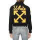 Womens Off White Virgil Abloh Varsity Jacket with Yellow Striped Sleeves