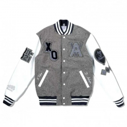 XO The Weeknd HOB 10 Year Letterman White Grey Jacket XO The Weeknd HOB 10 Year Letterman White Grey Jacket