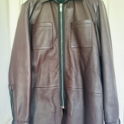 Yang Li Heavy Grain Men's Brown Leather Jacket