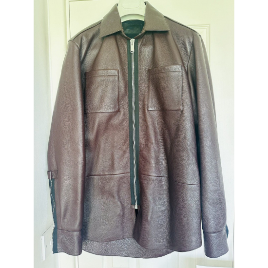 Yang Li Heavy Grain Men's Brown Leather Jacket