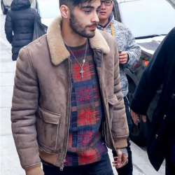 Zayn Malik Brown Suede Leather Jacket Zayn Malik Brown Suede Leather Jacket
