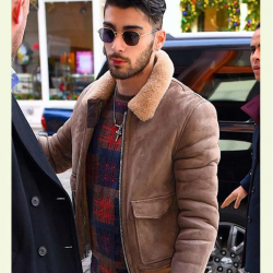 Zayn Malik Brown Suede Leather Jacket Zayn Malik Brown Suede Leather Jacket