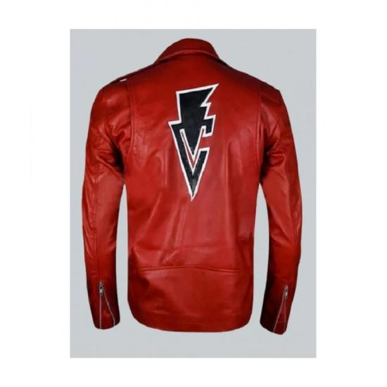 Fergal Devitt Motorcycle Red Leather Jacket