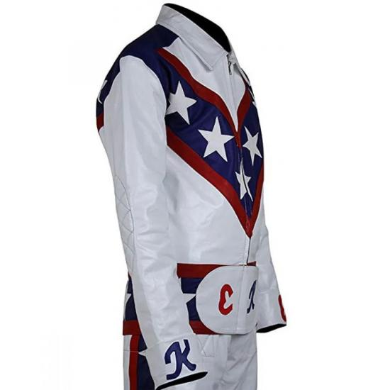 Daredevil Evel Knievel Leather Motorcycle Jacket Costume