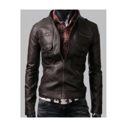 Dark Brown Zip Pocket Jacket	