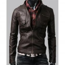 Dark Brown Zip Pocket Jacket	 Dark Brown Zip Pocket Jacket