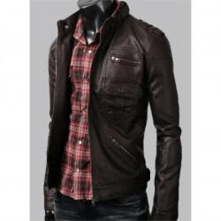 Dark Brown Zip Pocket Jacket	 Dark Brown Zip Pocket Jacket