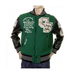 Dark Green Spartans Stadium Varsity Jacket	