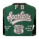 Dark Green Spartans Stadium Varsity Jacket
