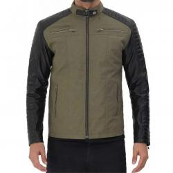 Darrell Green and Black Cafe Racer Men's Jacket Darrell Green and Black Cafe Racer Men's Jacket