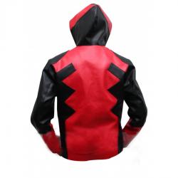 Deadpool Leather Hoodie Deadpool Leather Hoodie