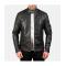 Dean Black Leather Biker Jacket	