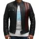 Darin Mens Black Quilted Motorcycle Asymmetrical Leather Jacket