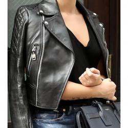 Demi Lovato Leather Biker Jacket Black	 Demi Lovato Leather Biker Jacket Black