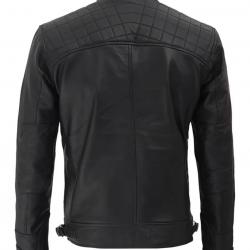 Diamond Classic Black Cafe Racer Biker Jacket	 Diamond Classic Black Cafe Racer Biker Jacket