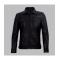 Diran Men Black Classic Leather Jacket with Shirt Collar	