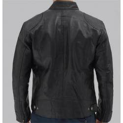 Dodge Black Mens Leather Racer Jacket	 Dodge Black Mens Leather Racer Jacket