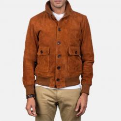 Eaton Brown Suede Bomber Jacket	 Eaton Brown Suede Bomber Jacket